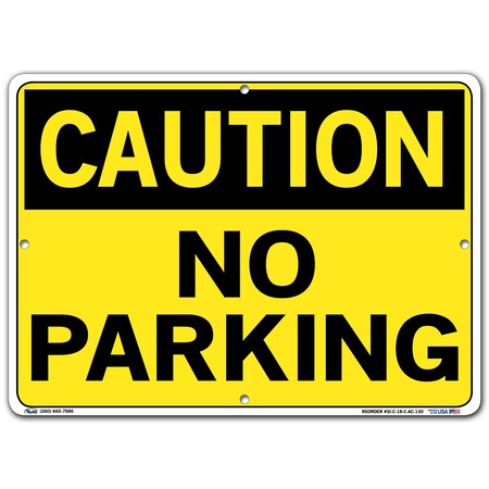 Vestil Aluminum Composite Sign, 14-1/2" W, 10-1/2" H, English, Aluminum Composite, Yellow SI-C-18-C-AC-130